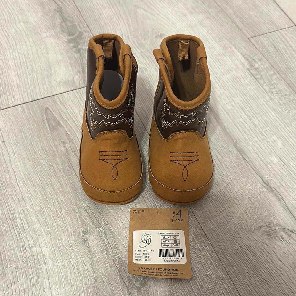 Brown and Tan Kids Boots